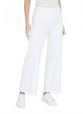 NEW LYSSE women's erin wide leg denim pants in white